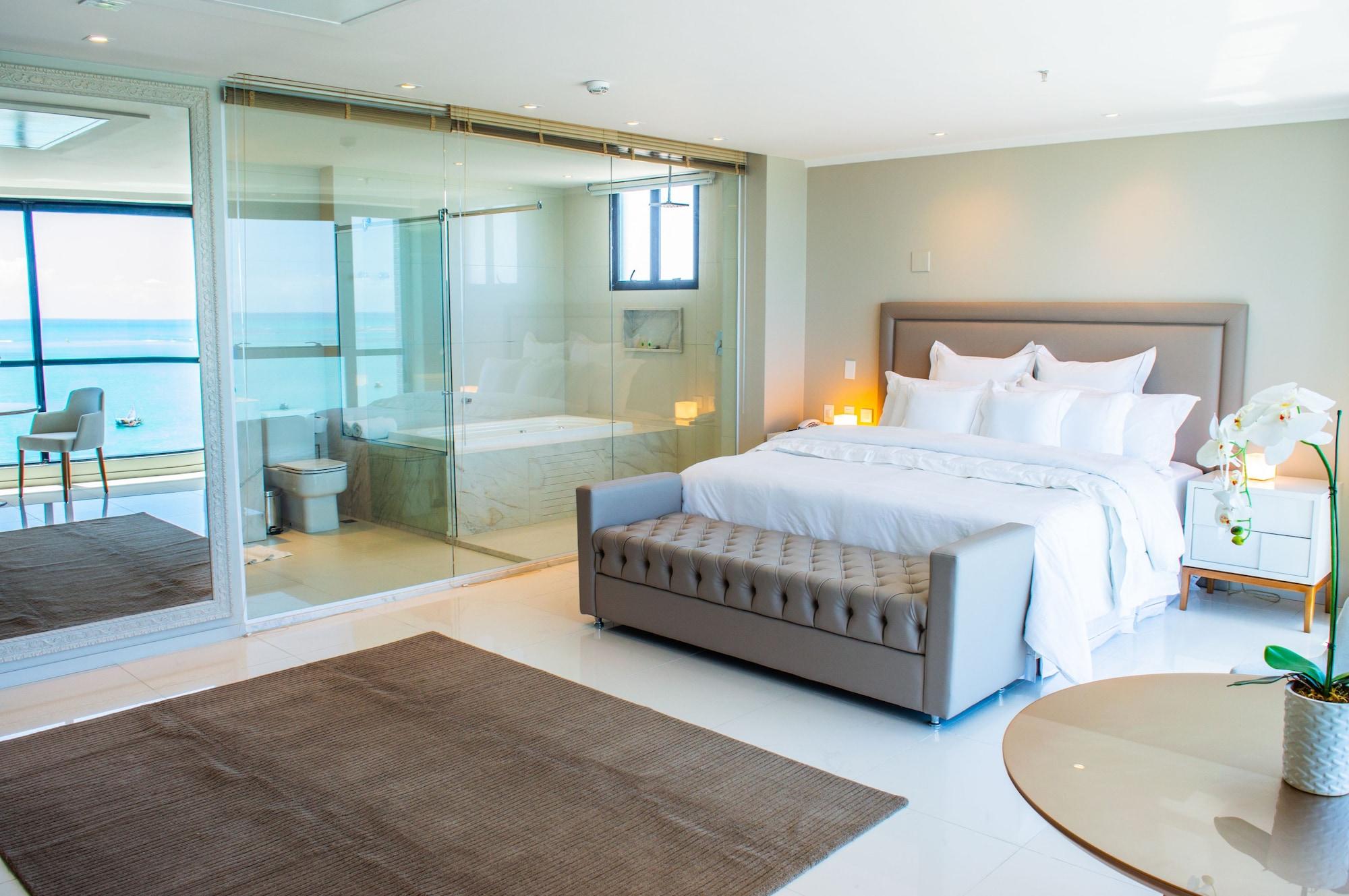 Meridiano Hotel Maceió Zewnętrze zdjęcie A bedroom with a sliding glass door
